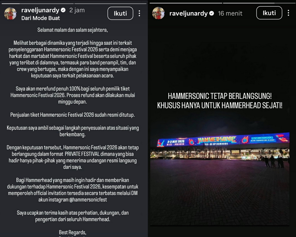 Jadwal Refund Tiket Hammersonic Festival 2026 | Dr. Borat